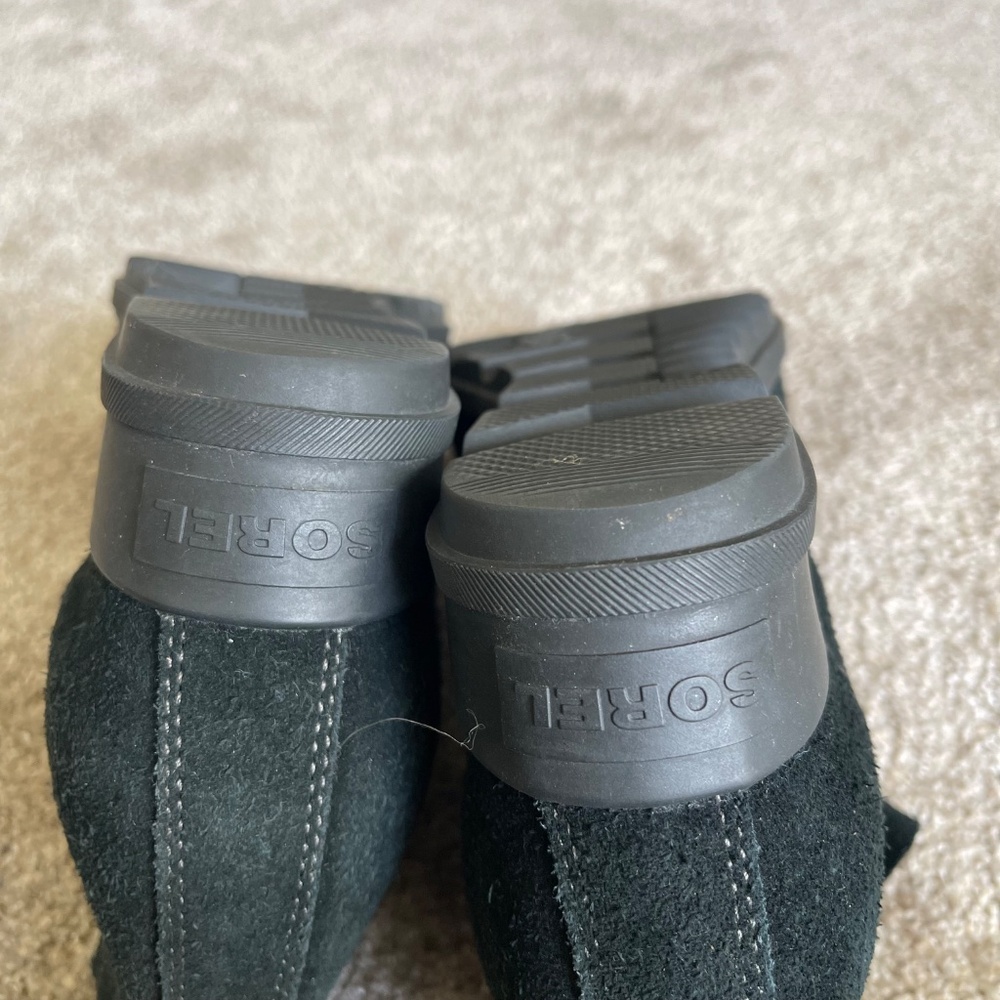 Sorel Women's Evie Zip Wedge Booties in Black Suede Sz 9.5 - Picture 9 of 10